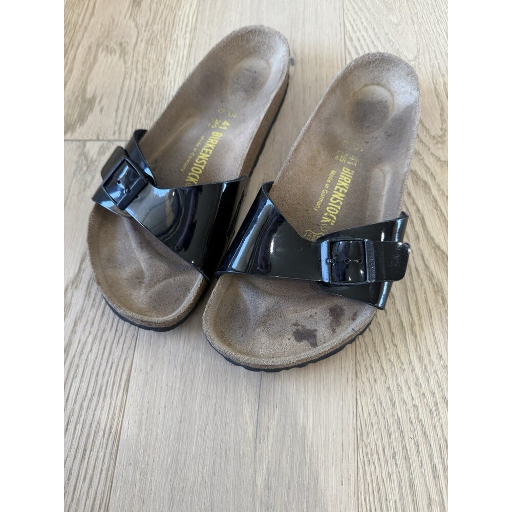 Birkenstock women’s 41 10 Black Patent leather sandals Slip On Flat Shoes Madrid - Picture 6 of 6